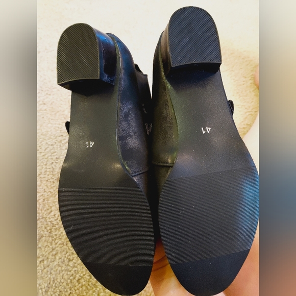 black faux suede buckled booties size 41 (9.5-ish US) - Picture 2 of 5